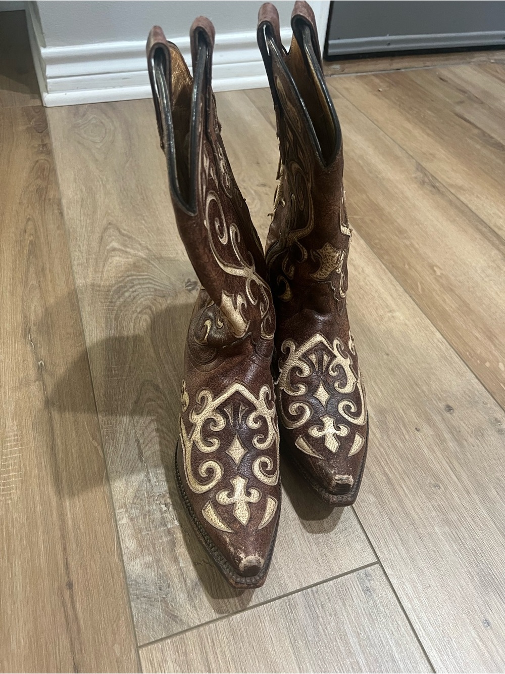 Tony Lama Earth Santa Fe VF3024 Womens Snip Toe Western Cowboy Boots US SZ 8.5 B